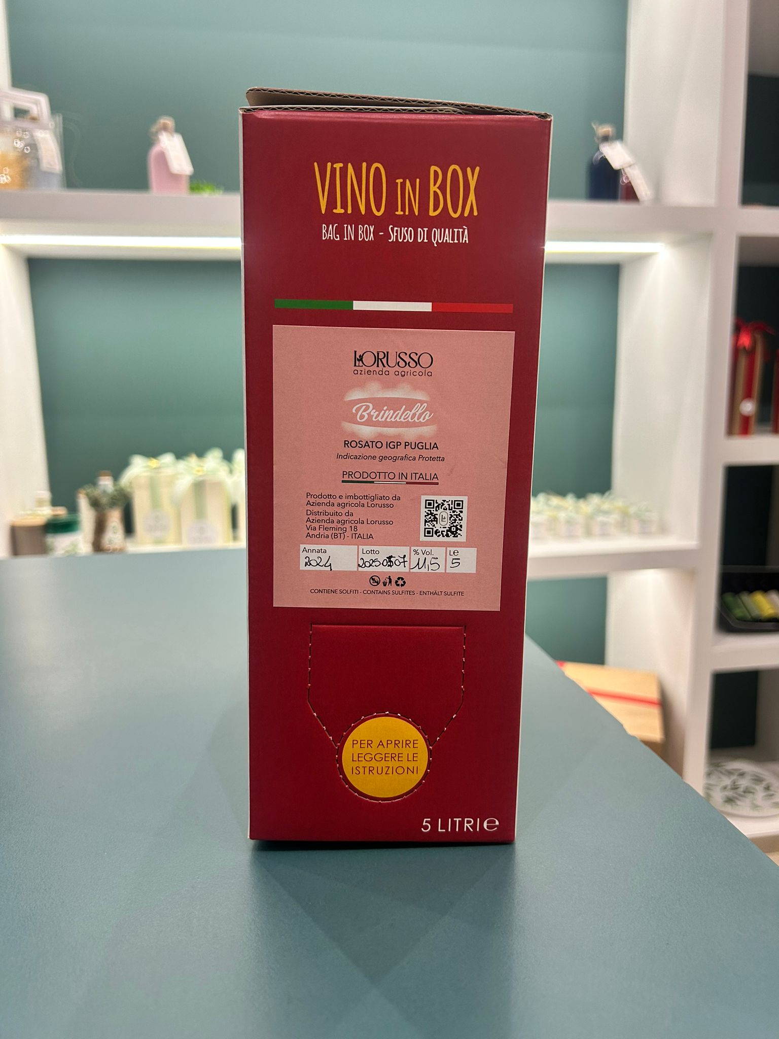 BAG IN BOX BRINDELLO BOMBINO NERO VINO ROSATO – 5 LITRI